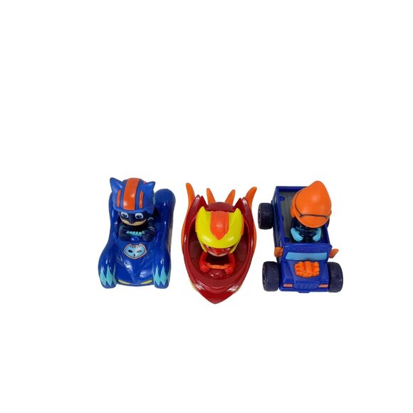 Pj Masks Action Racers Owlette Night Ninja Catboy Lot Of 3 Toy Vehicles - Picture 2 of 6